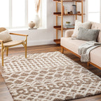 Livabliss Newton Geometric Moroccan Trellis Shag Area Rug