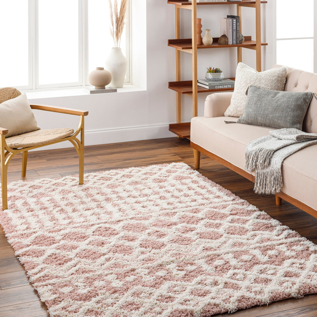 Livabliss Newton Geometric Moroccan Trellis Shag Area Rug