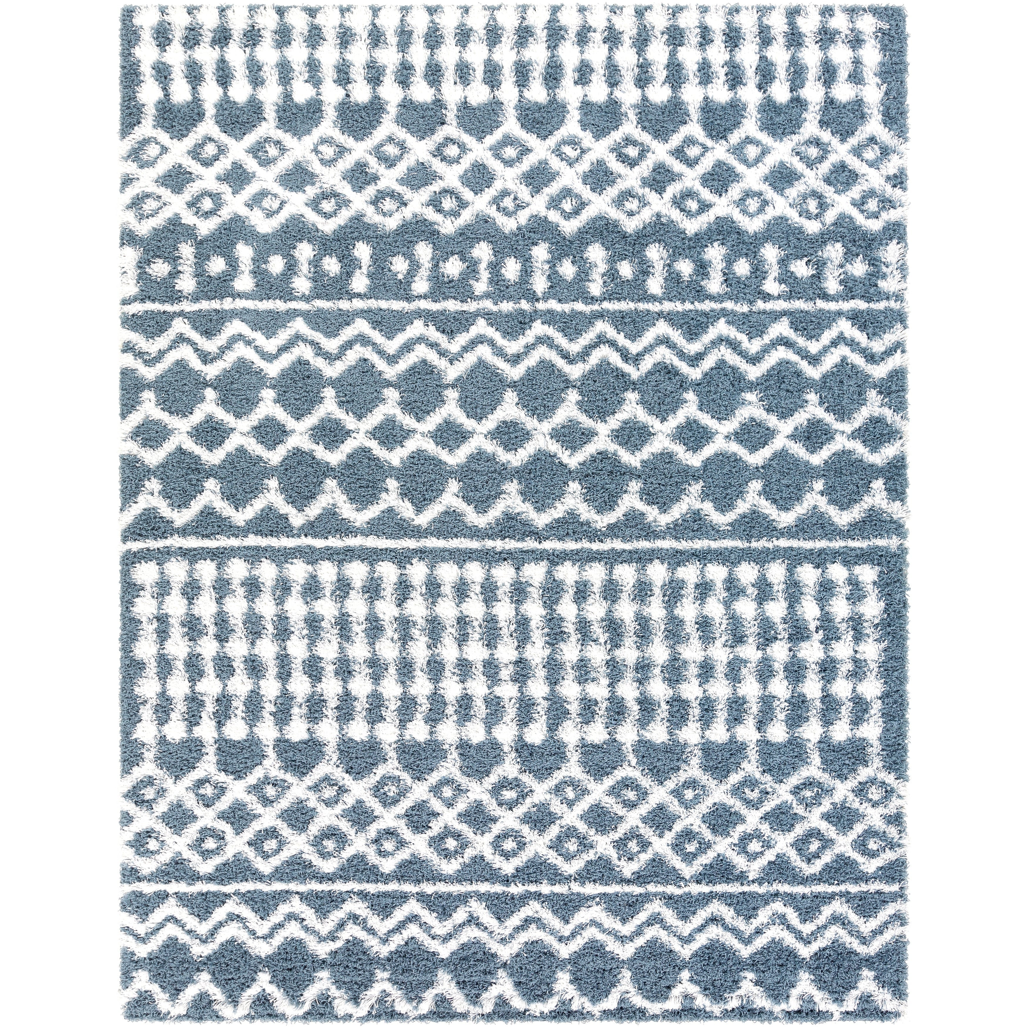 Livabliss Newton Geometric Moroccan Trellis Shag Area Rug