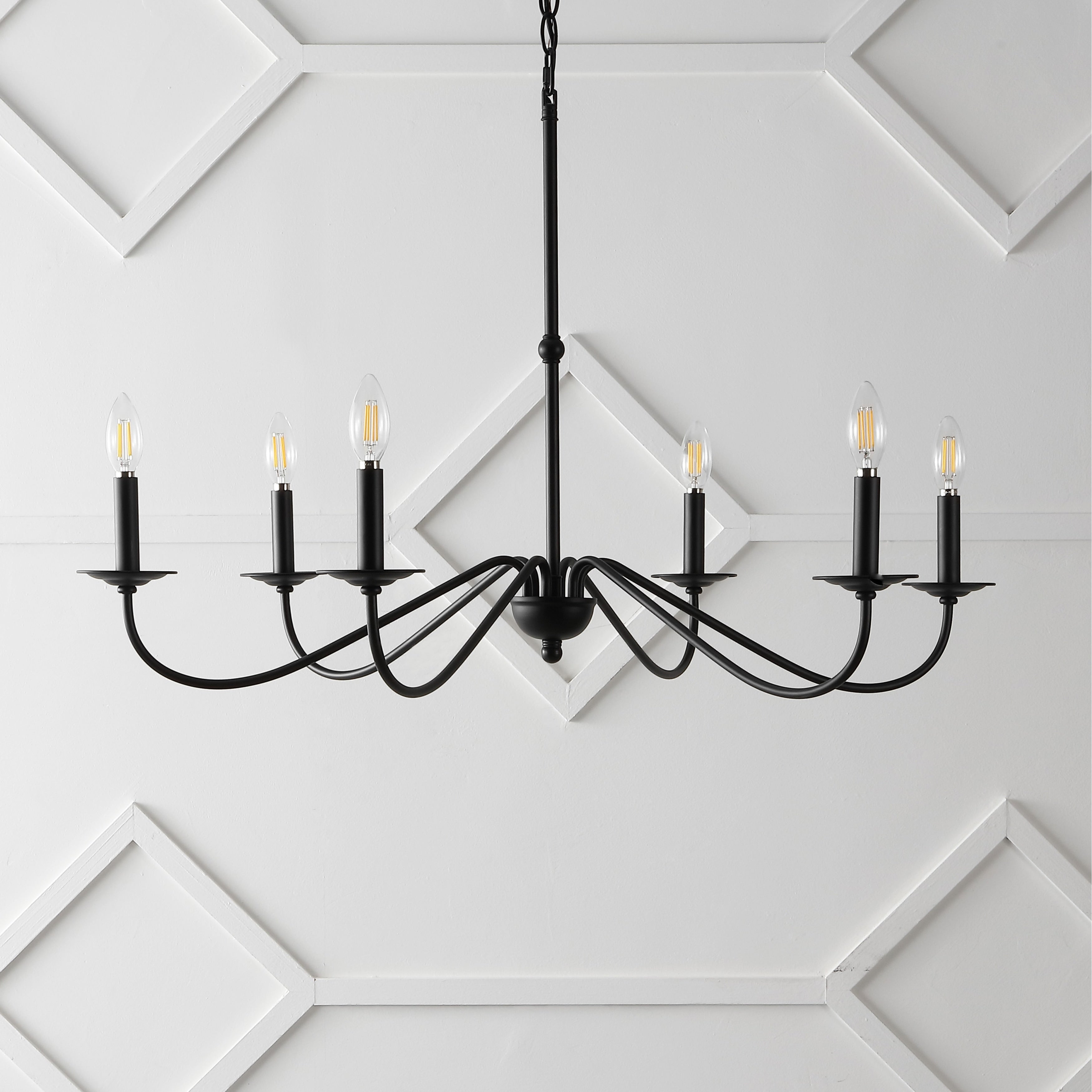 34.75 6-Light Iron LED Chandelier, by JONATHAN Y