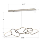 Nordic Luxury Interlocked Stainless Steel LED Chandelier Dining Room Ceiling Light