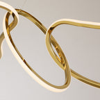 Nordic Luxury Interlocked Stainless Steel LED Chandelier Dining Room Ceiling Light