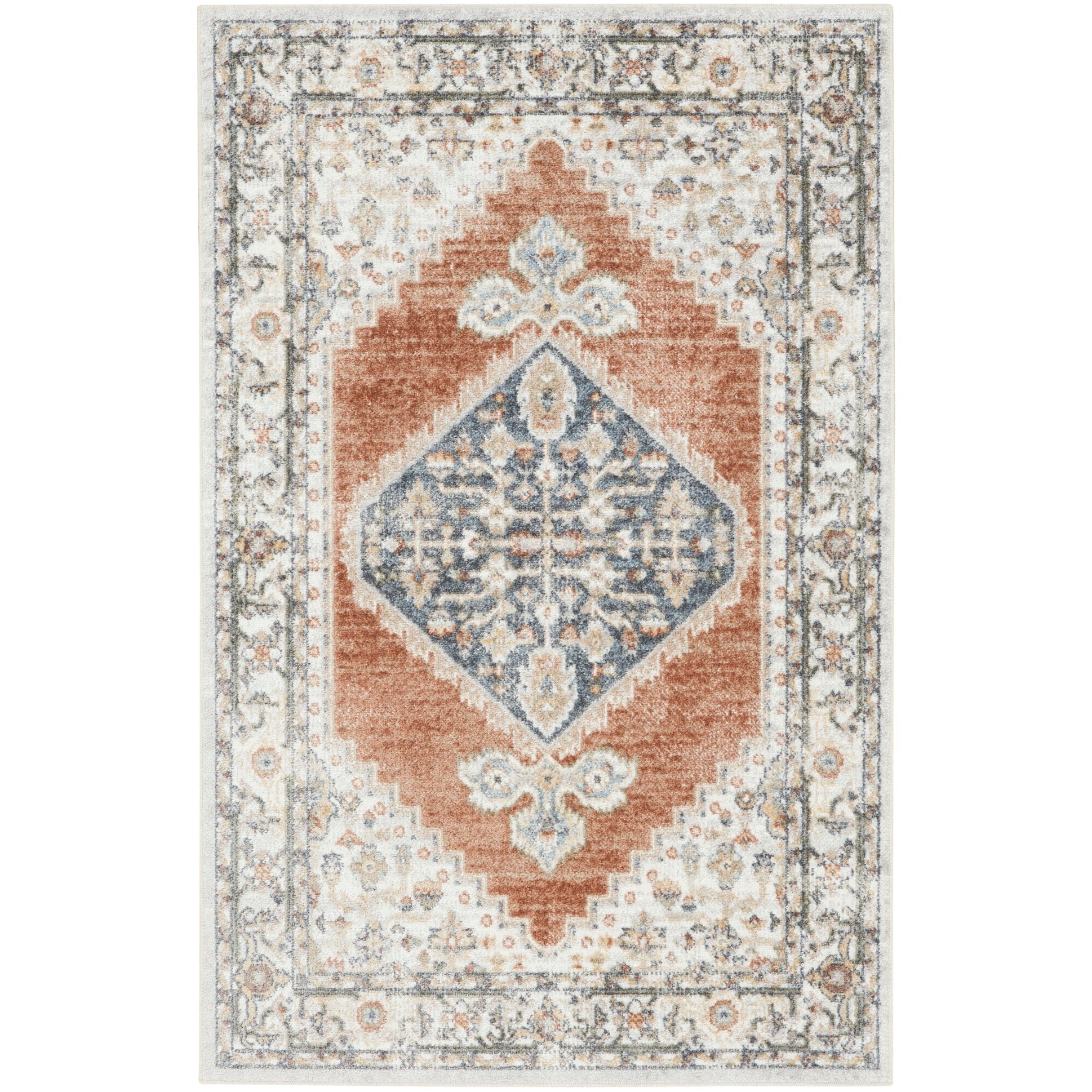 Nourison Abby Machine Washable Indoor only Persian Distressed Area Rug