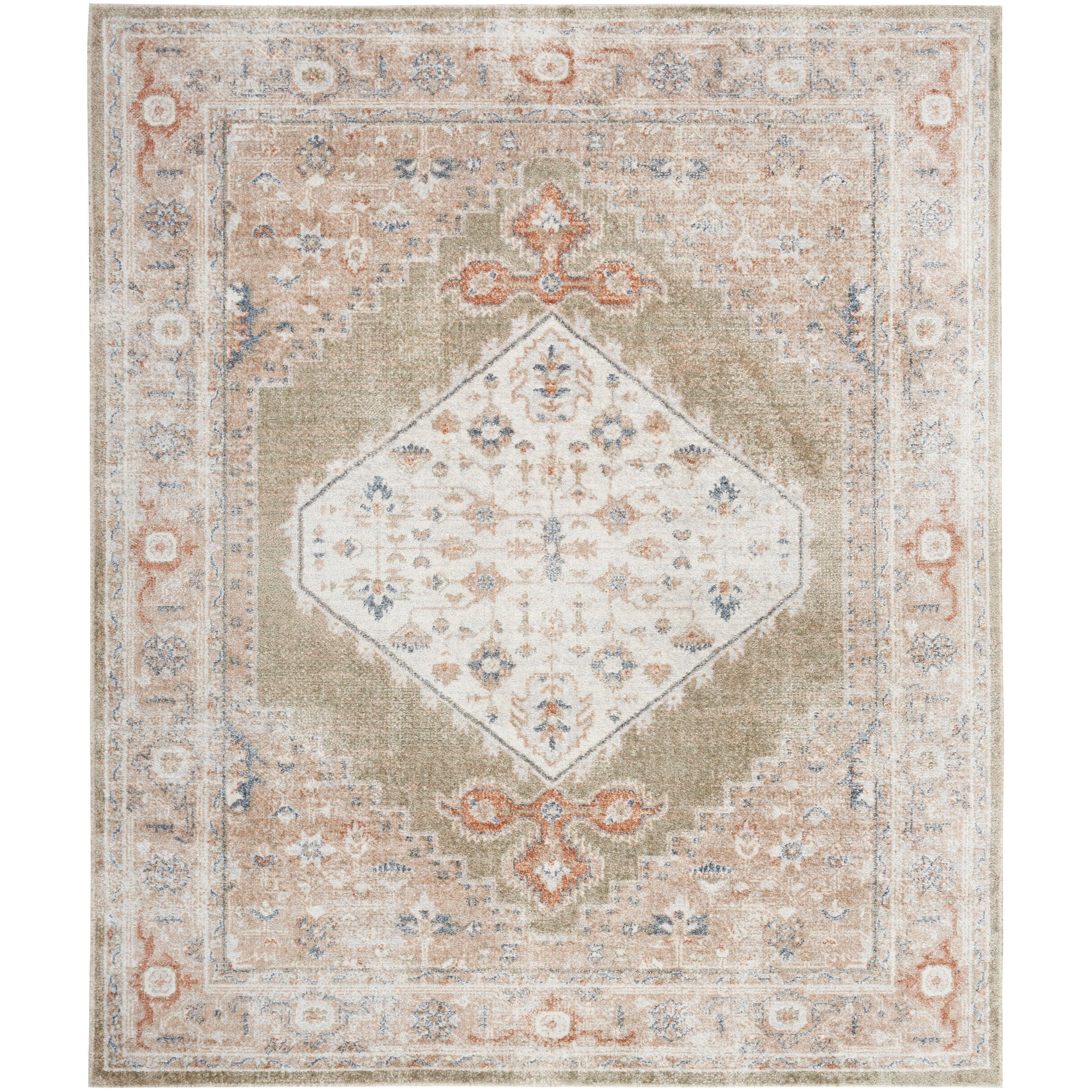 Nourison Abby Machine Washable Indoor only Persian Distressed Area Rug