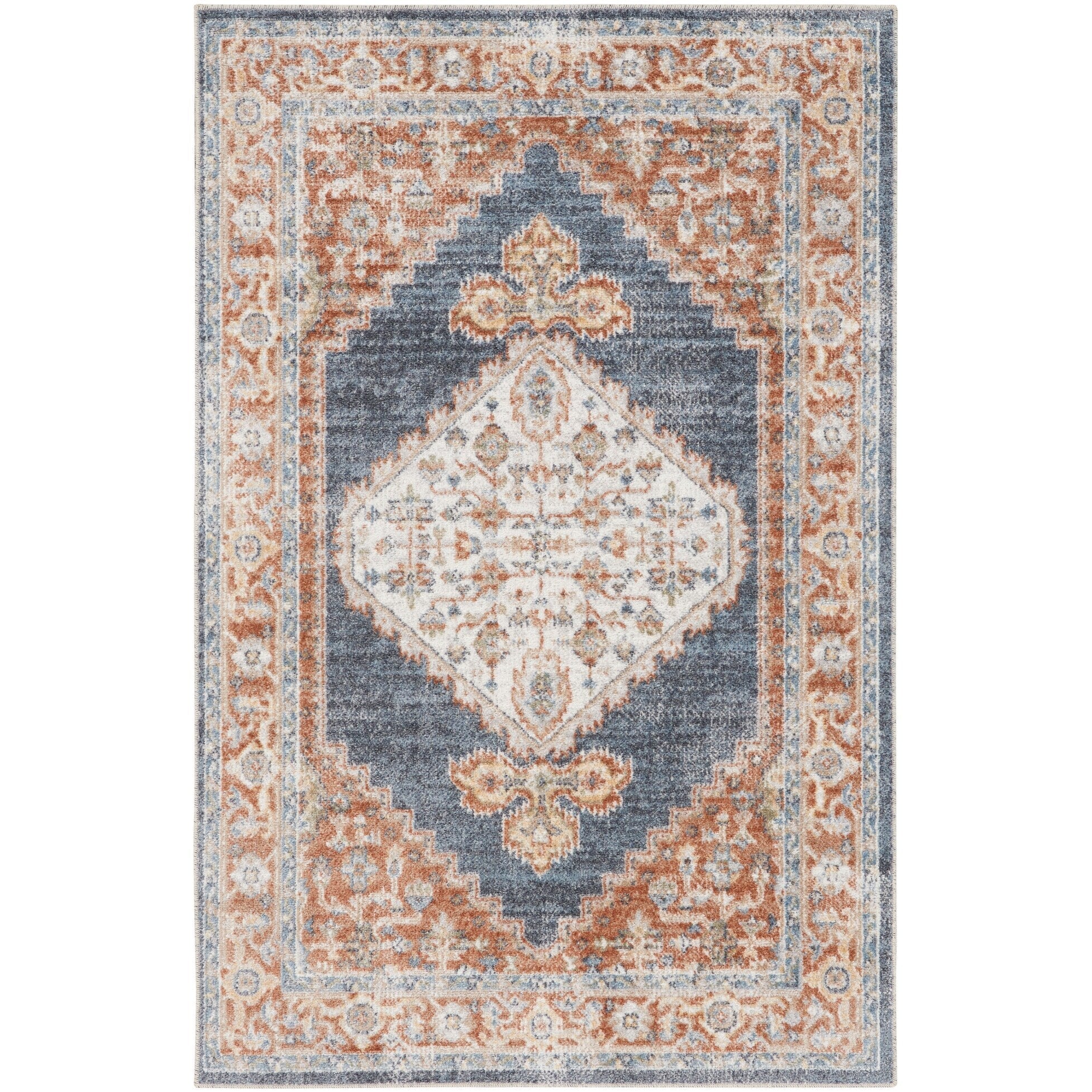Nourison Abby Machine Washable Indoor only Persian Distressed Area Rug