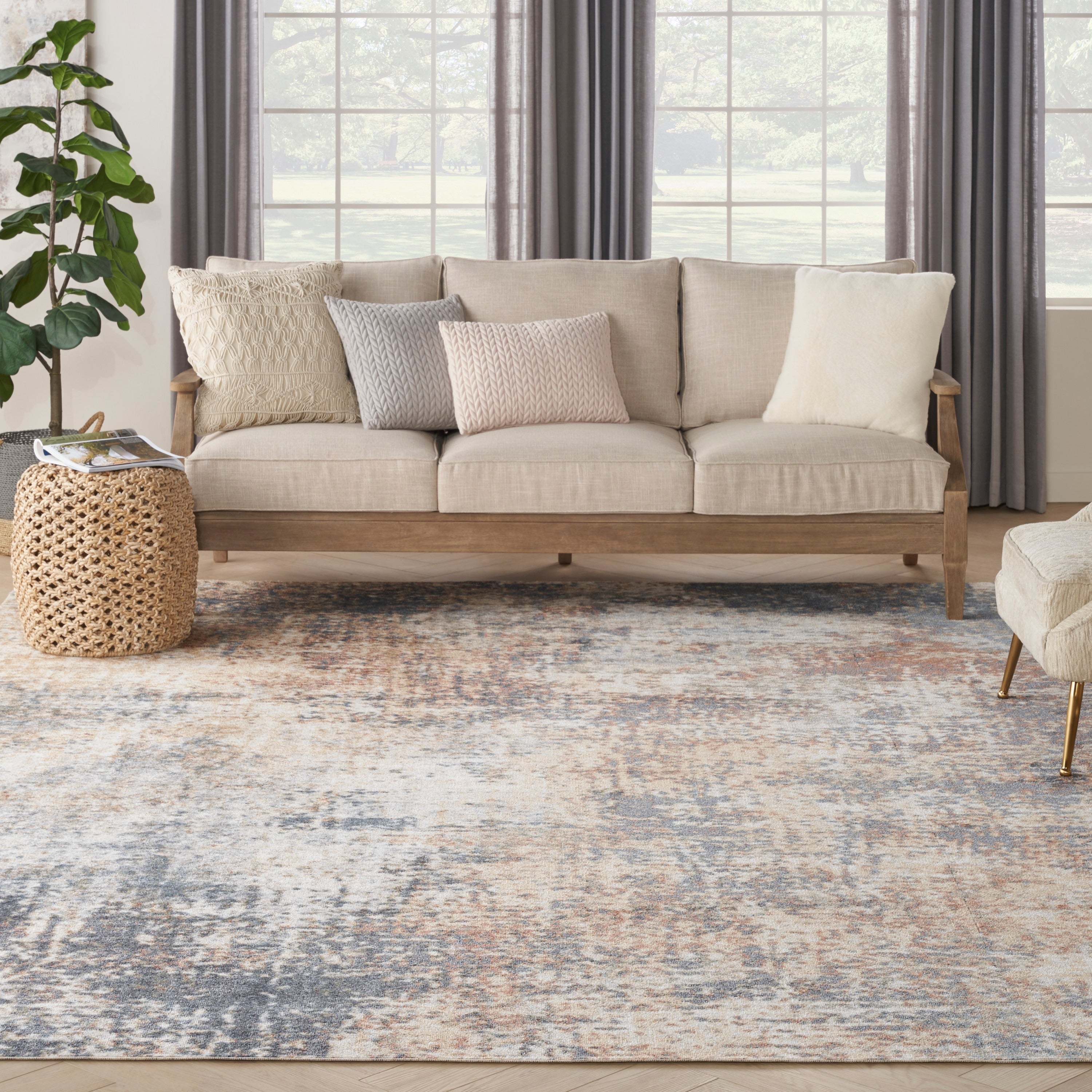 Nourison Astra Machine Washable Abstract Area Rug