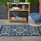 Nourison Caribbean Floral Geometric Indoor/Outdoor Area Rug