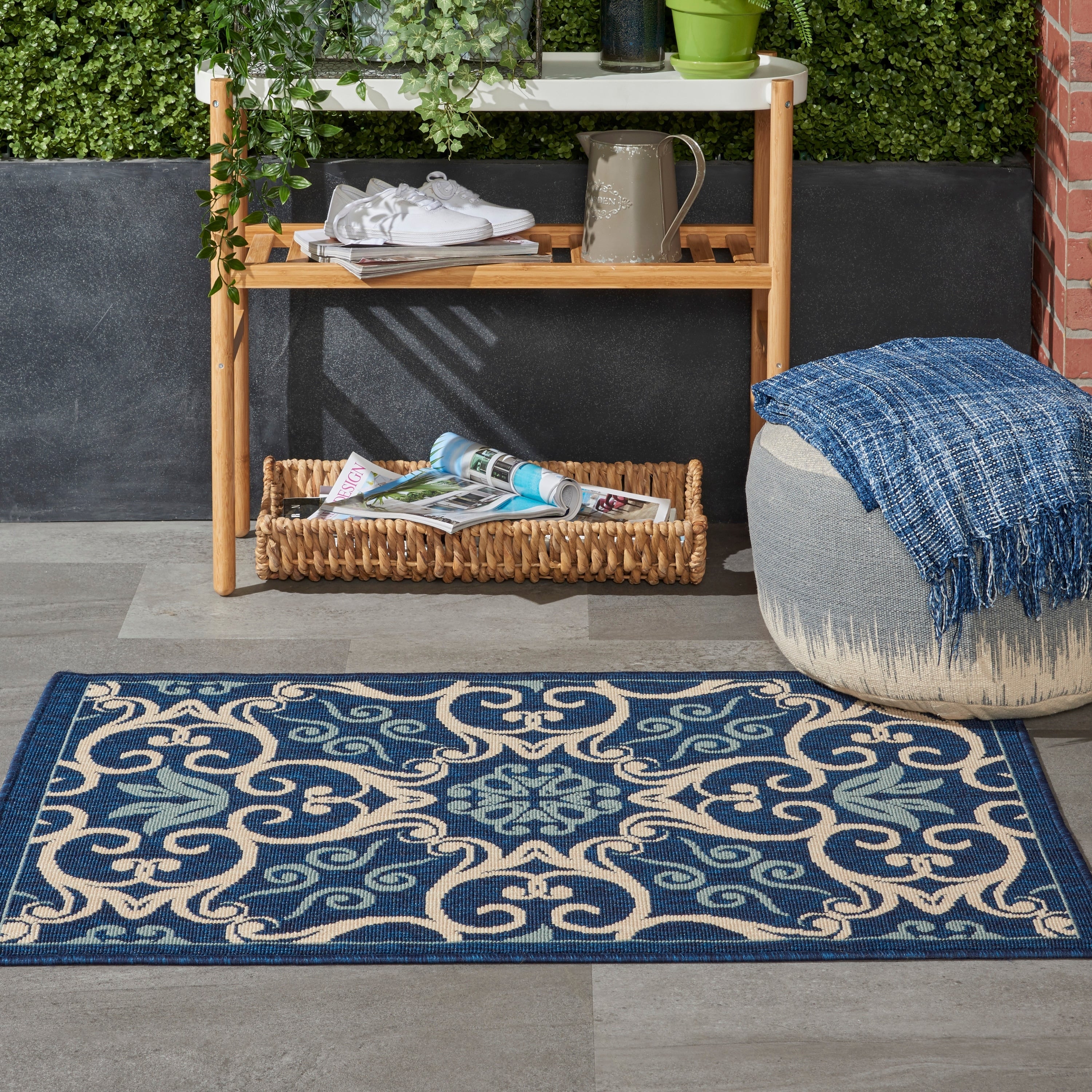 Nourison Caribbean Floral Geometric Indoor/Outdoor Area Rug