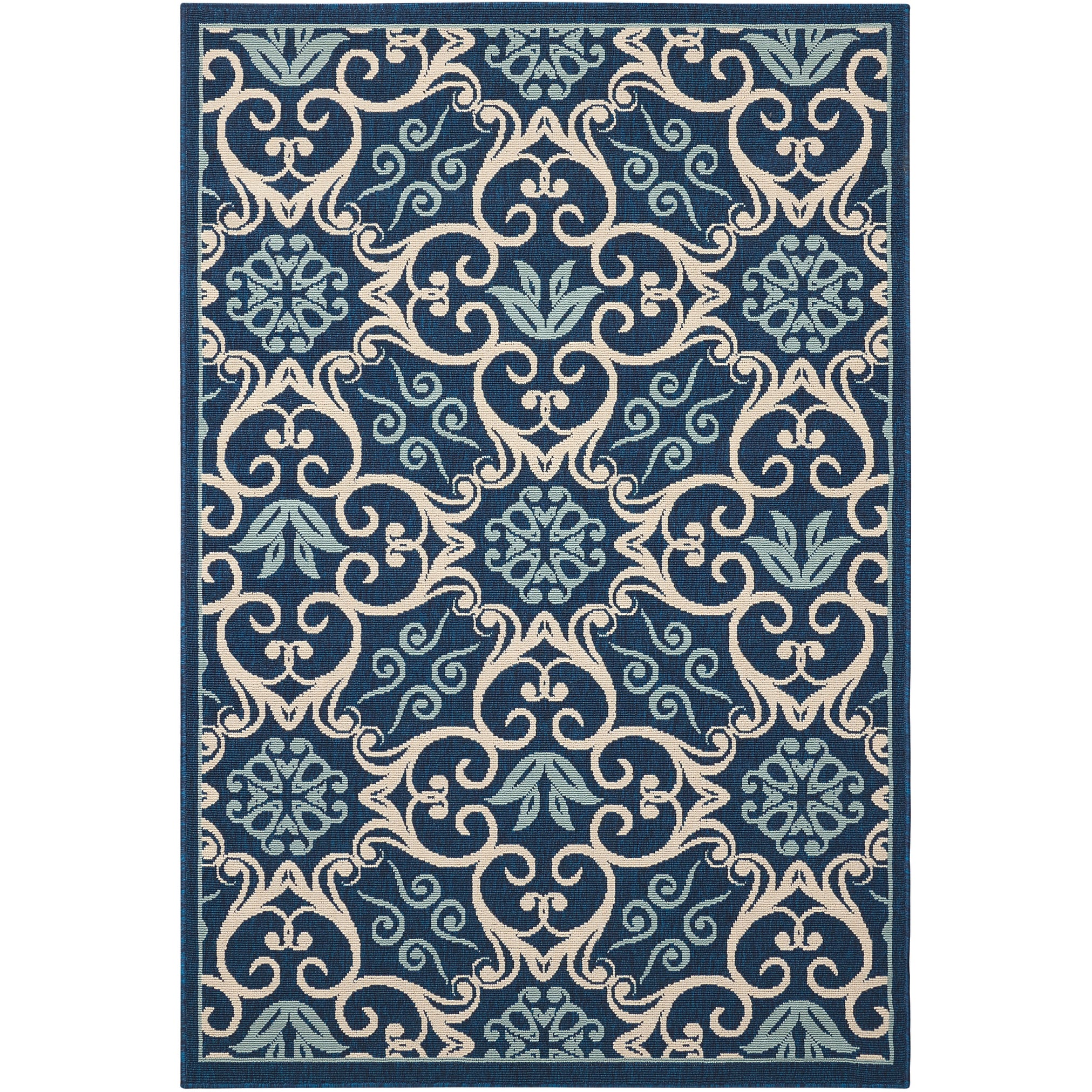 Nourison Caribbean Floral Geometric Indoor/Outdoor Area Rug