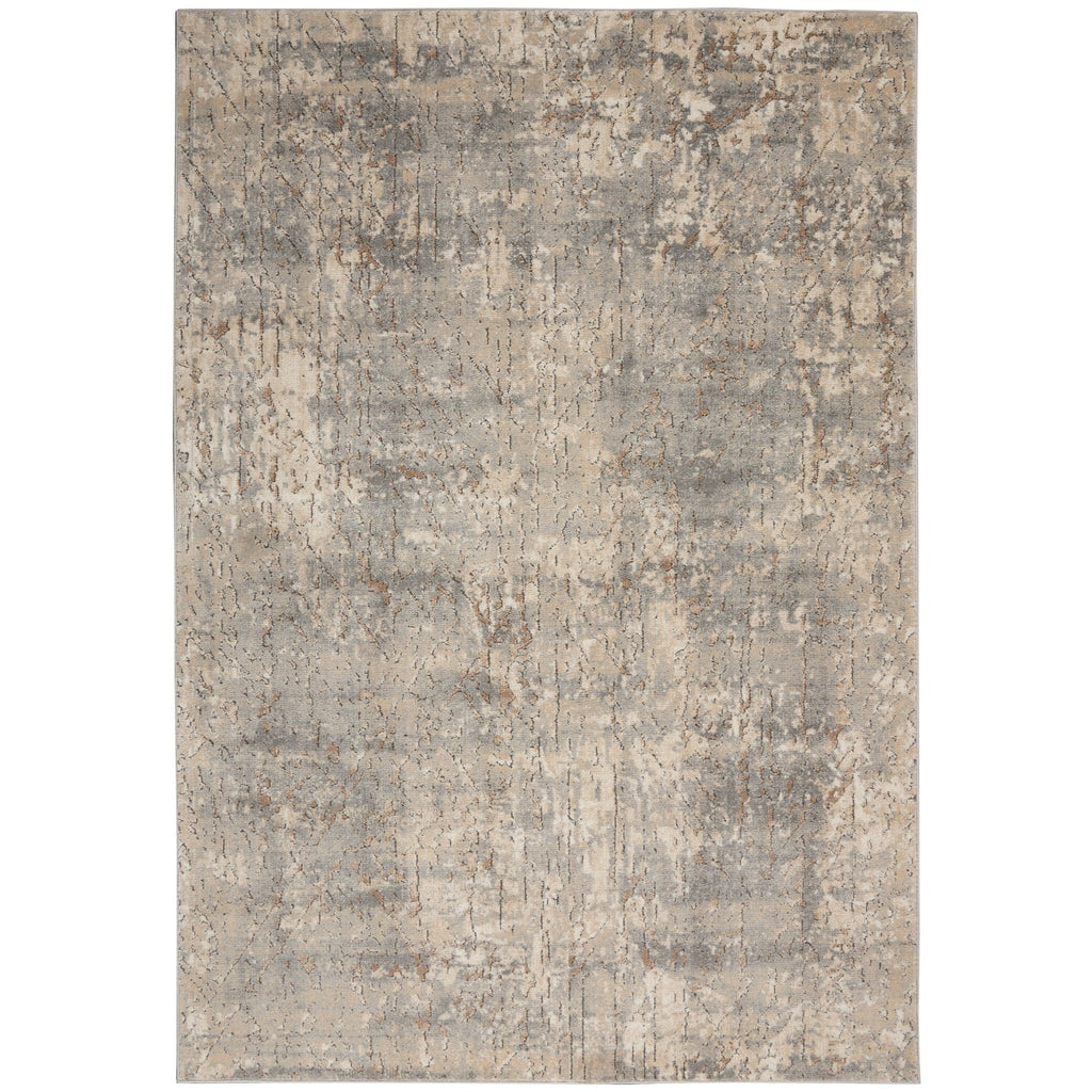 Nourison Concerto Distressed Abstract Beige Grey Area Rug