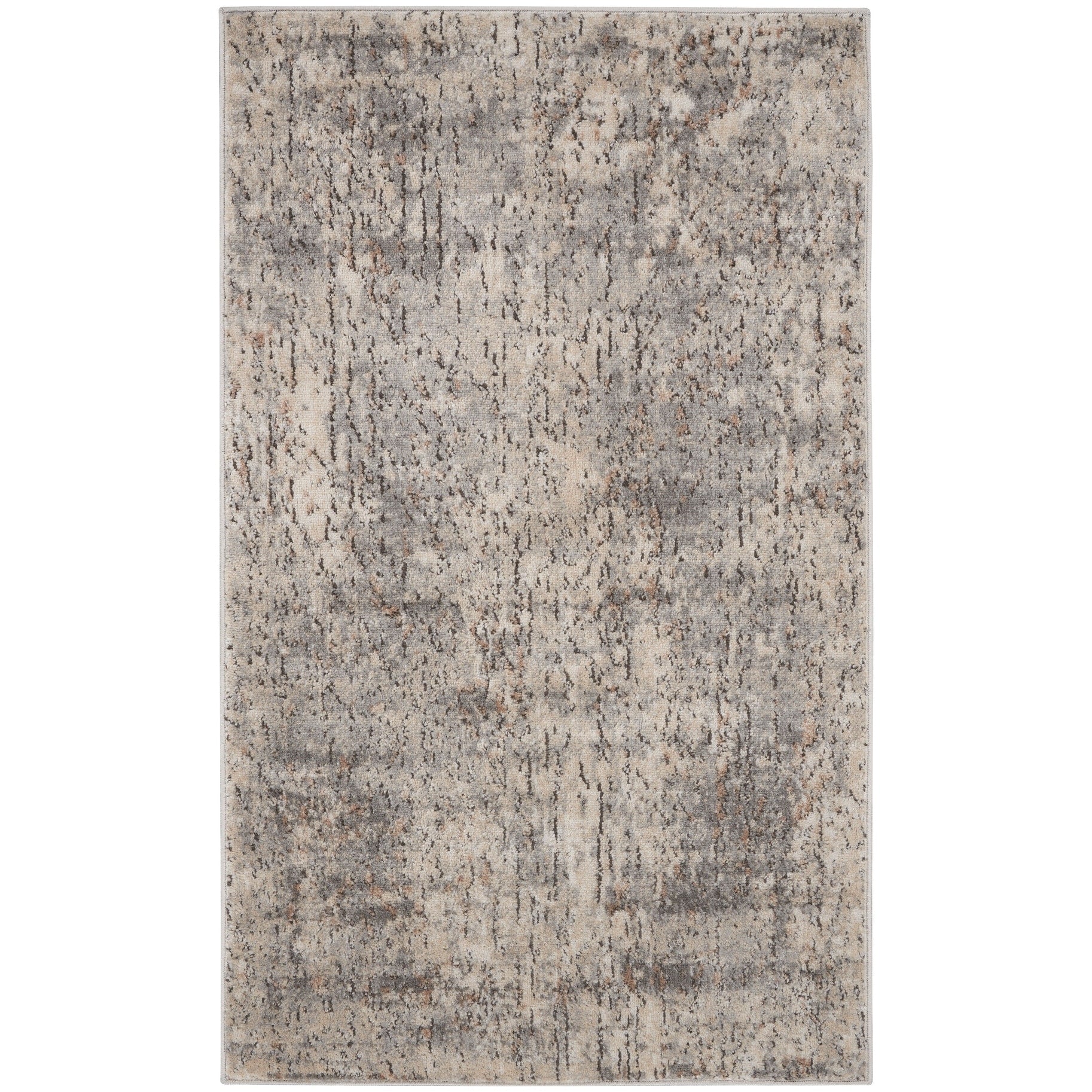 Nourison Concerto Distressed Abstract Beige Grey Area Rug
