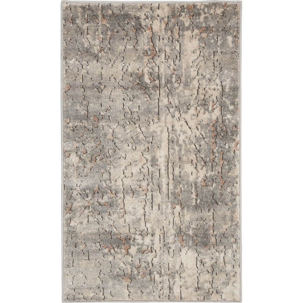 Nourison Concerto Distressed Abstract Beige Grey Area Rug
