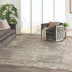 Nourison Concerto Distressed Abstract Beige Grey Area Rug