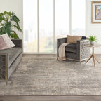 Nourison Concerto Distressed Abstract Beige Grey Area Rug