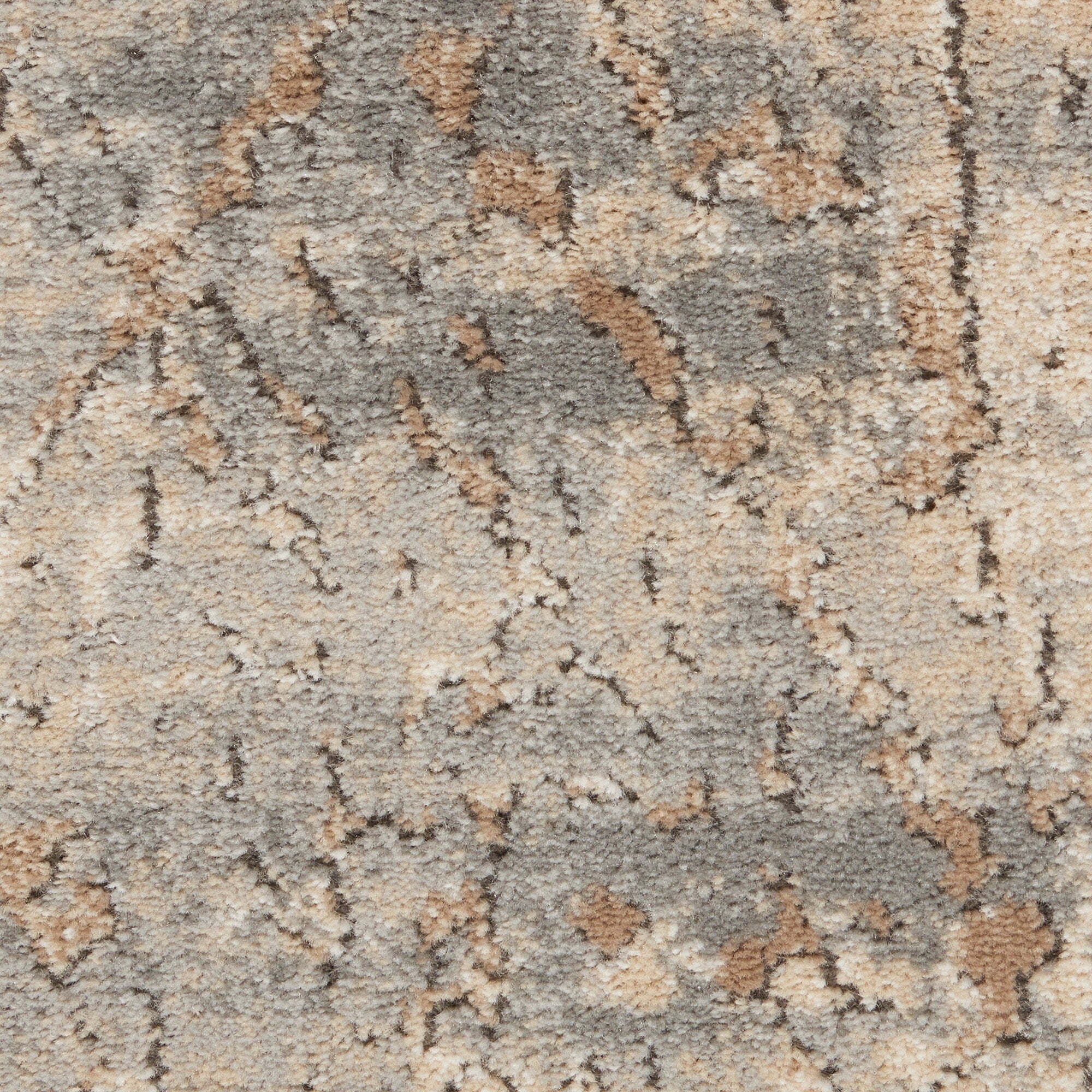 Nourison Concerto Distressed Abstract Beige Grey Area Rug