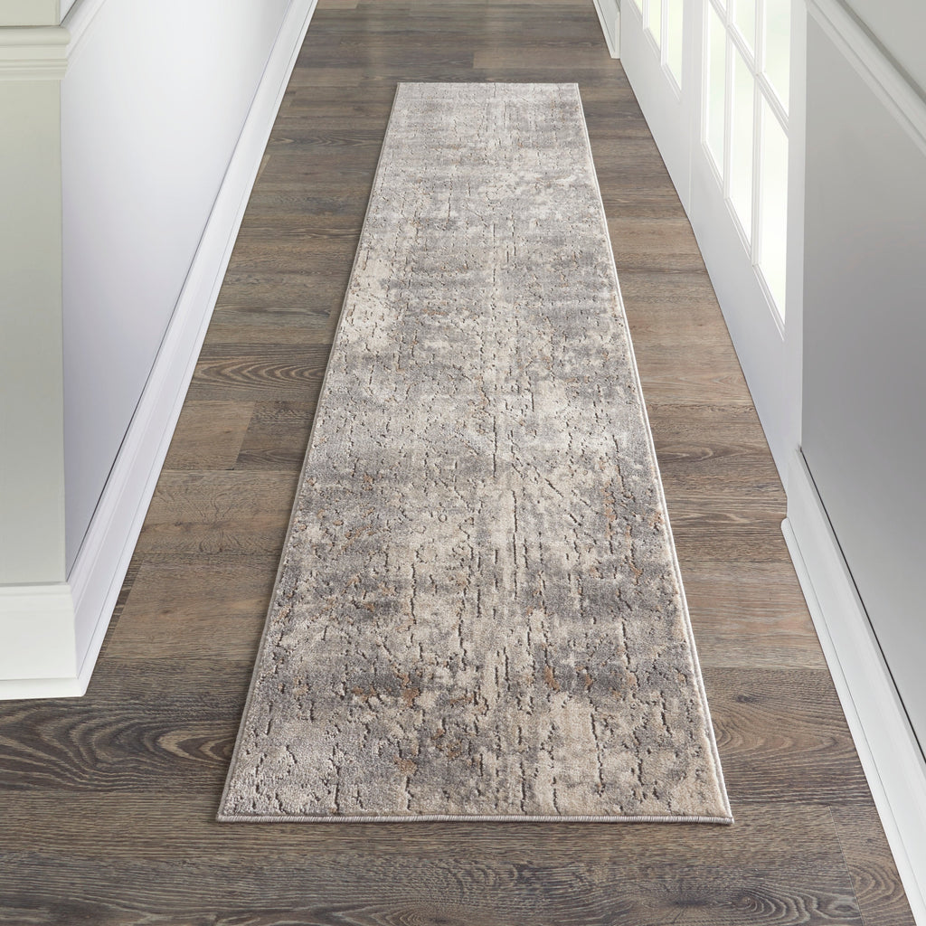 Nourison Concerto Distressed Abstract Beige Grey Area Rug