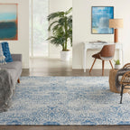 Nourison Damask Distressed Contemporary Area Rug