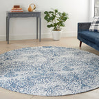 Nourison Damask Distressed Contemporary Area Rug