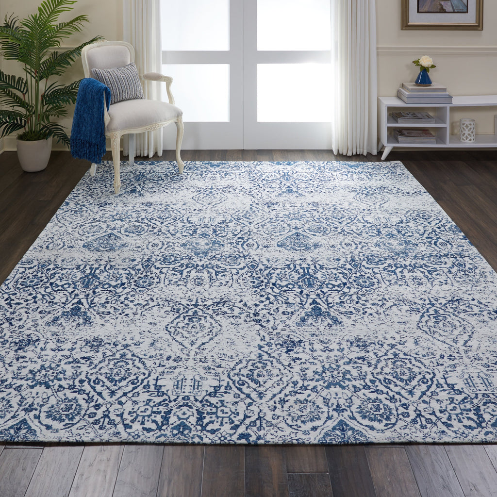 Nourison Damask Distressed Contemporary Area Rug