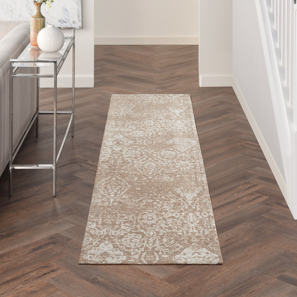 Nourison Damask Distressed Contemporary Area Rug