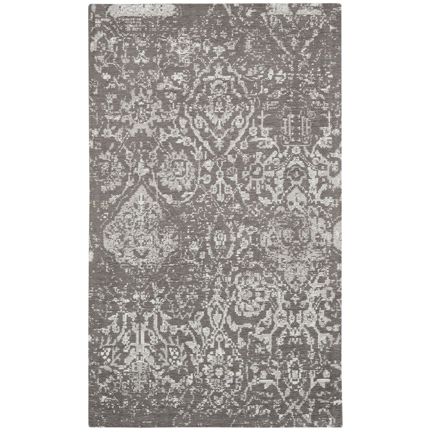 Nourison Damask Distressed Contemporary Area Rug