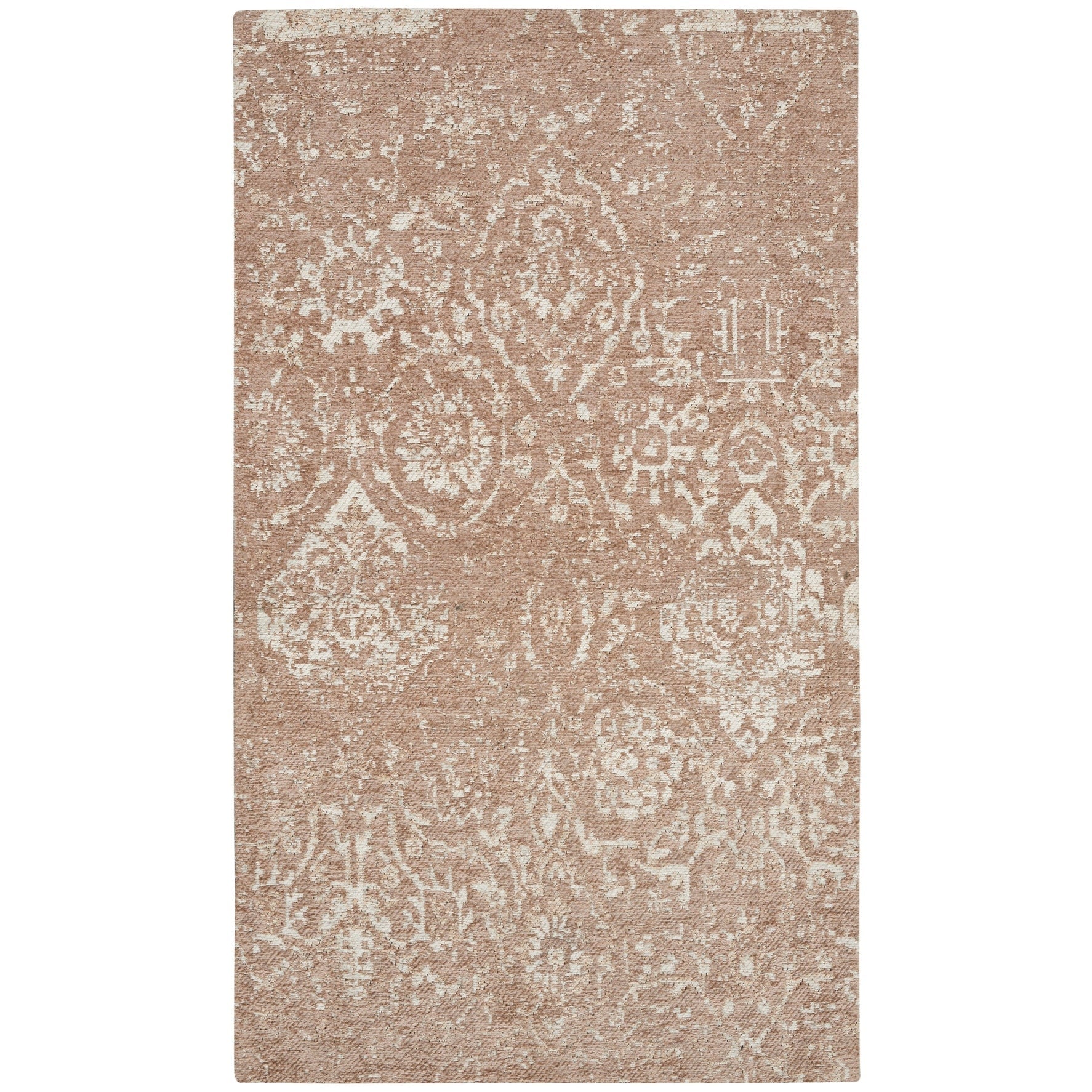 Nourison Damask Distressed Contemporary Area Rug