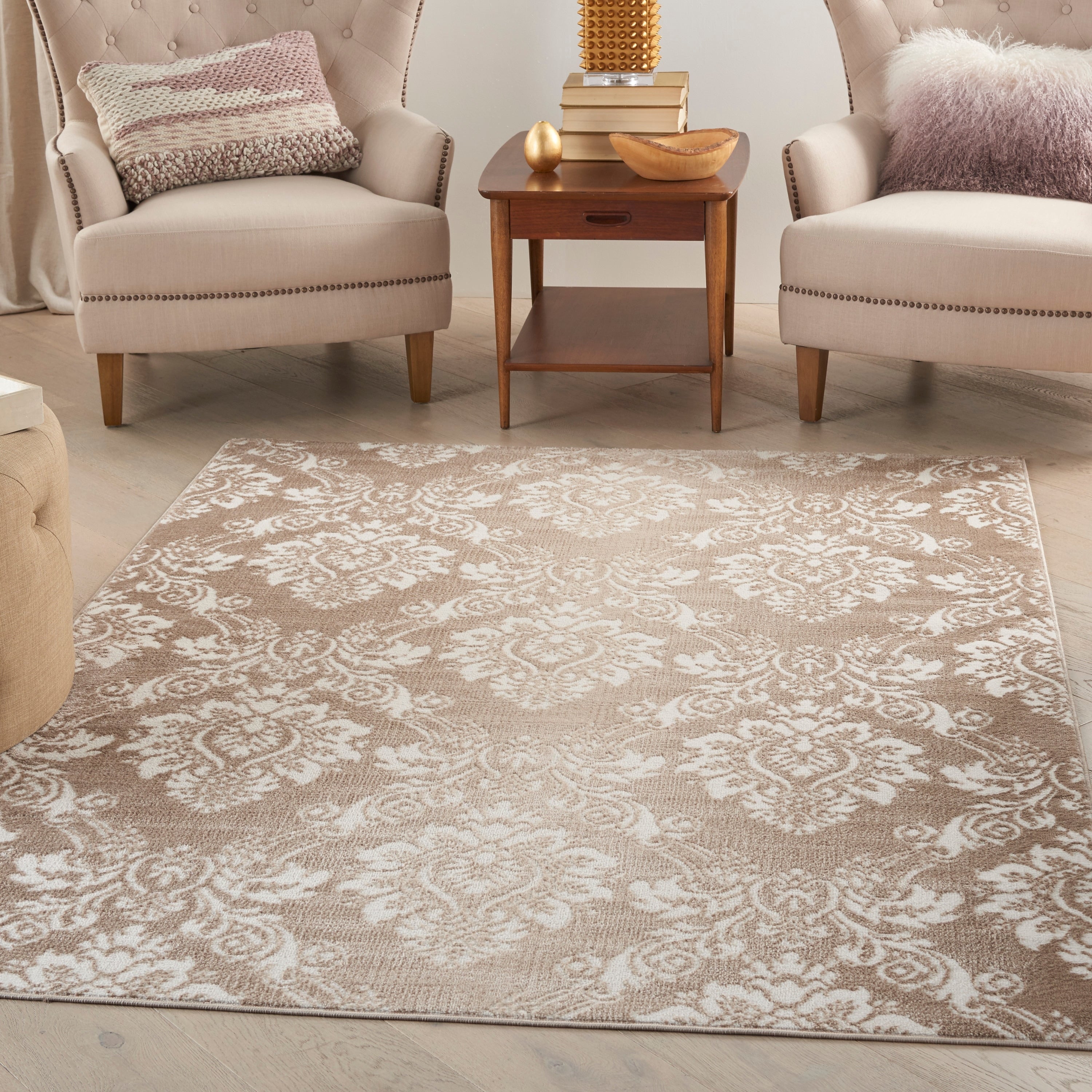 Nourison Elation Damask Pattern French Country Area Rug
