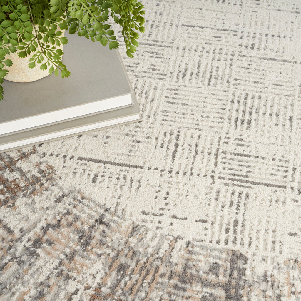 Nourison Emily Indoor only Ivory Grey Abstract Area Rug