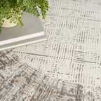 Nourison Emily Indoor only Ivory Grey Abstract Area Rug