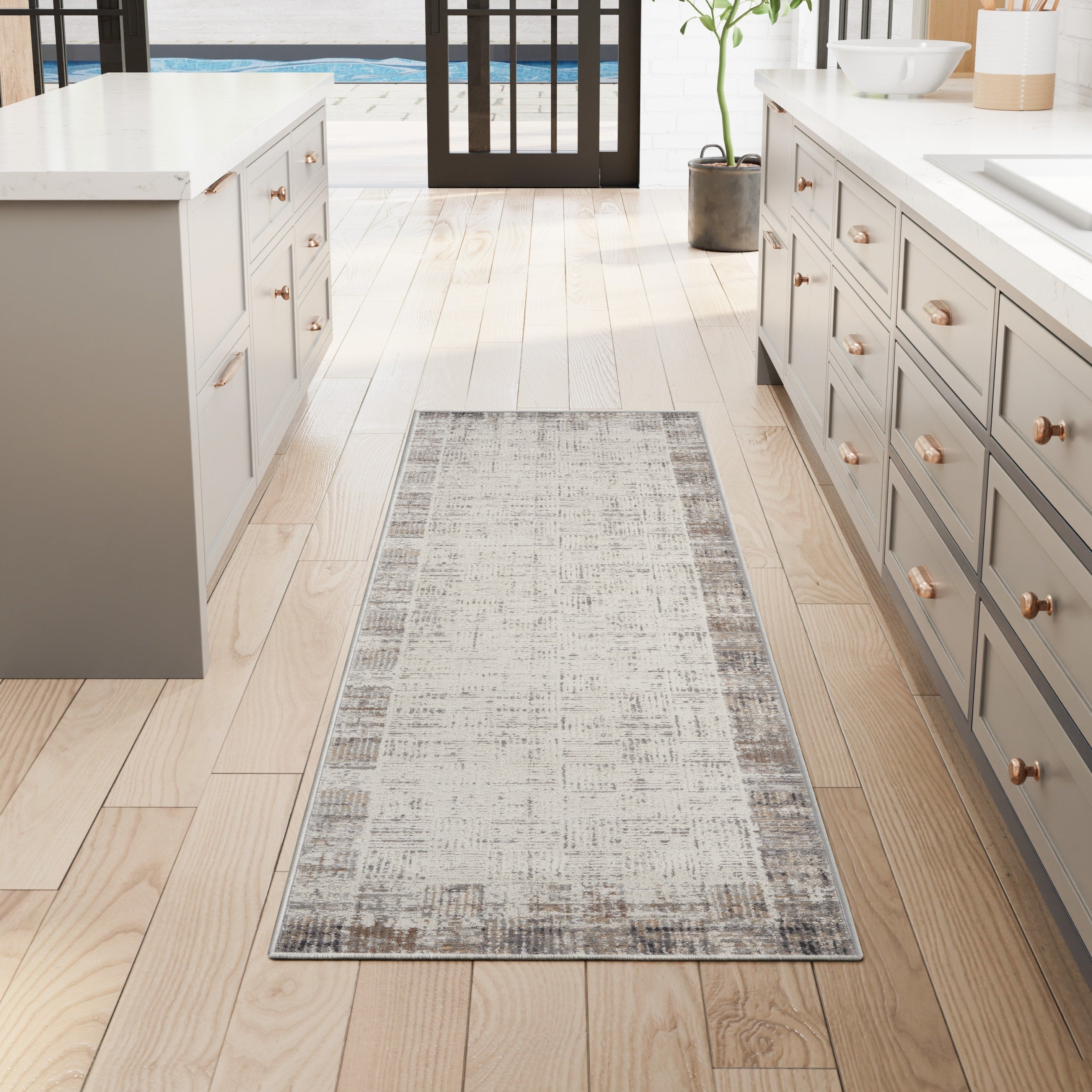 Nourison Emily Indoor only Ivory Grey Abstract Area Rug