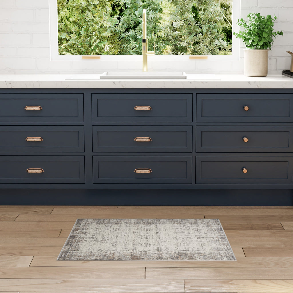 Nourison Emily Indoor only Ivory Grey Abstract Area Rug