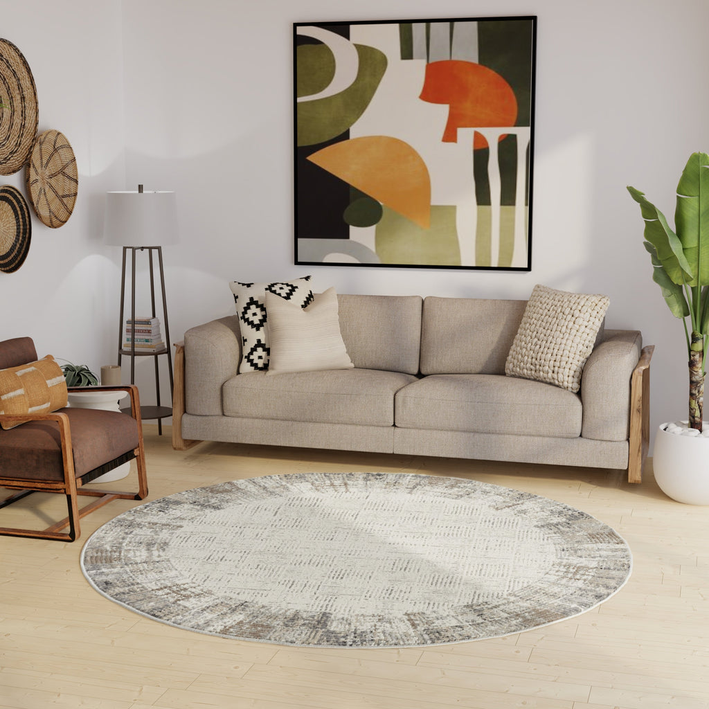 Nourison Emily Indoor only Ivory Grey Abstract Area Rug