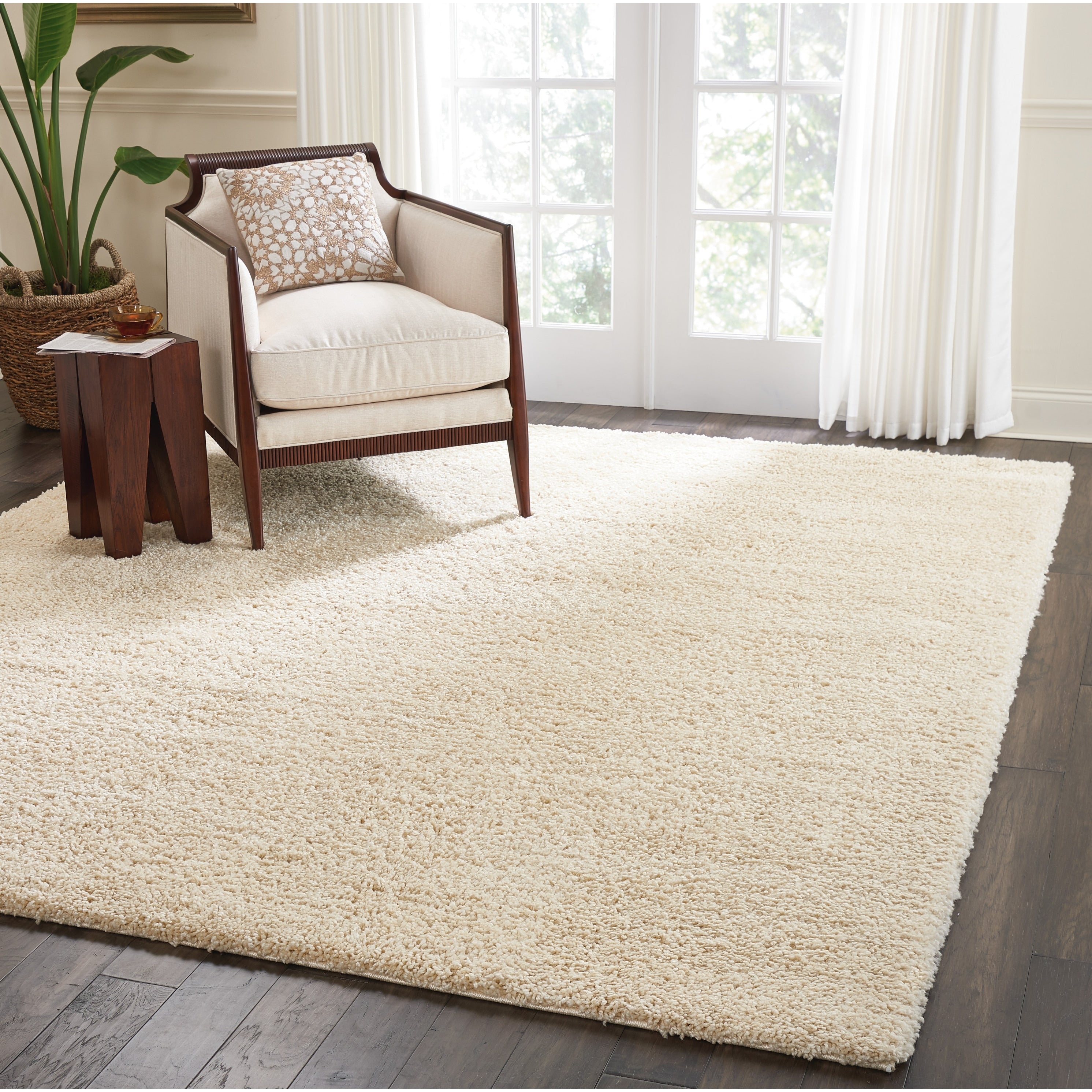 Nourison Malibu Shag Modern Plush Solid Area Rug