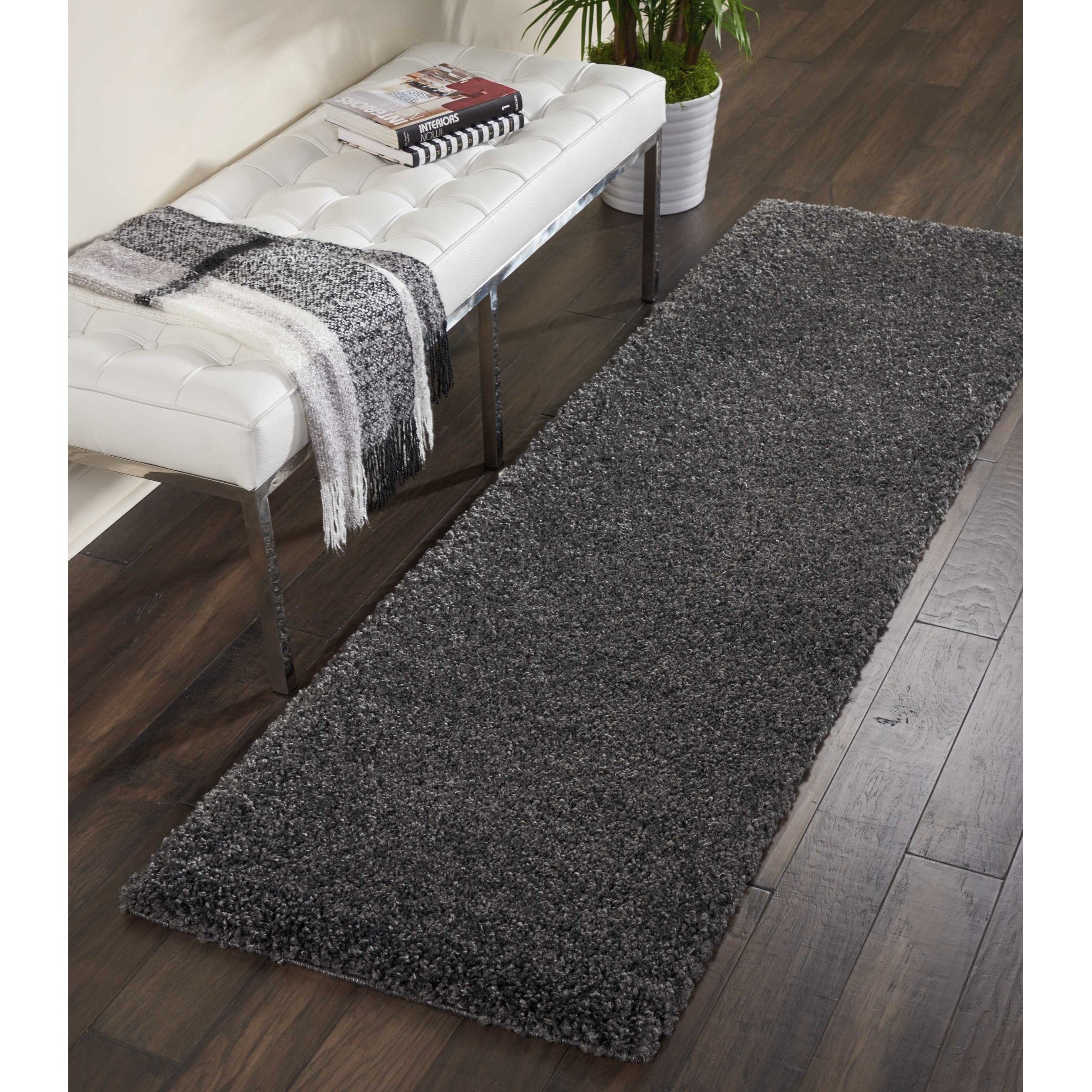 Nourison Malibu Shag Modern Plush Solid Area Rug