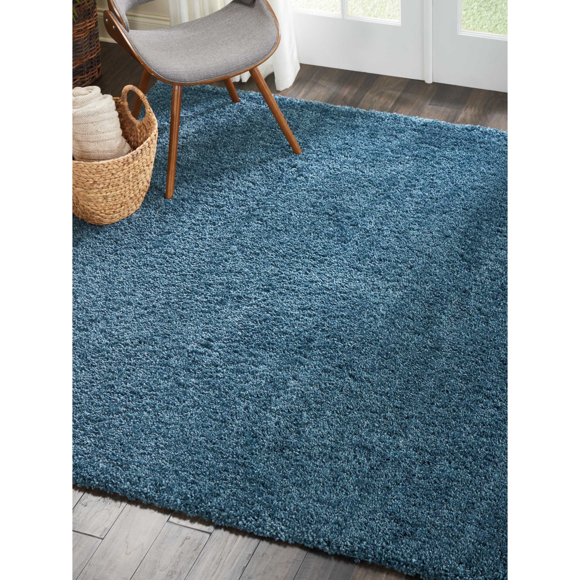 Nourison Malibu Shag Modern Plush Solid Area Rug
