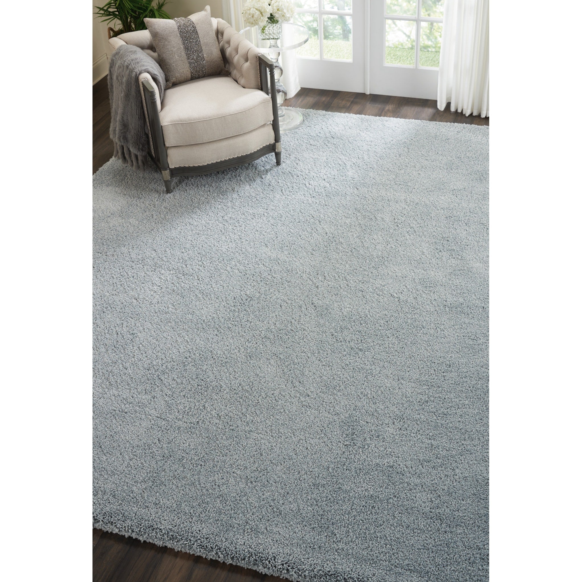 Nourison Malibu Shag Modern Plush Solid Area Rug