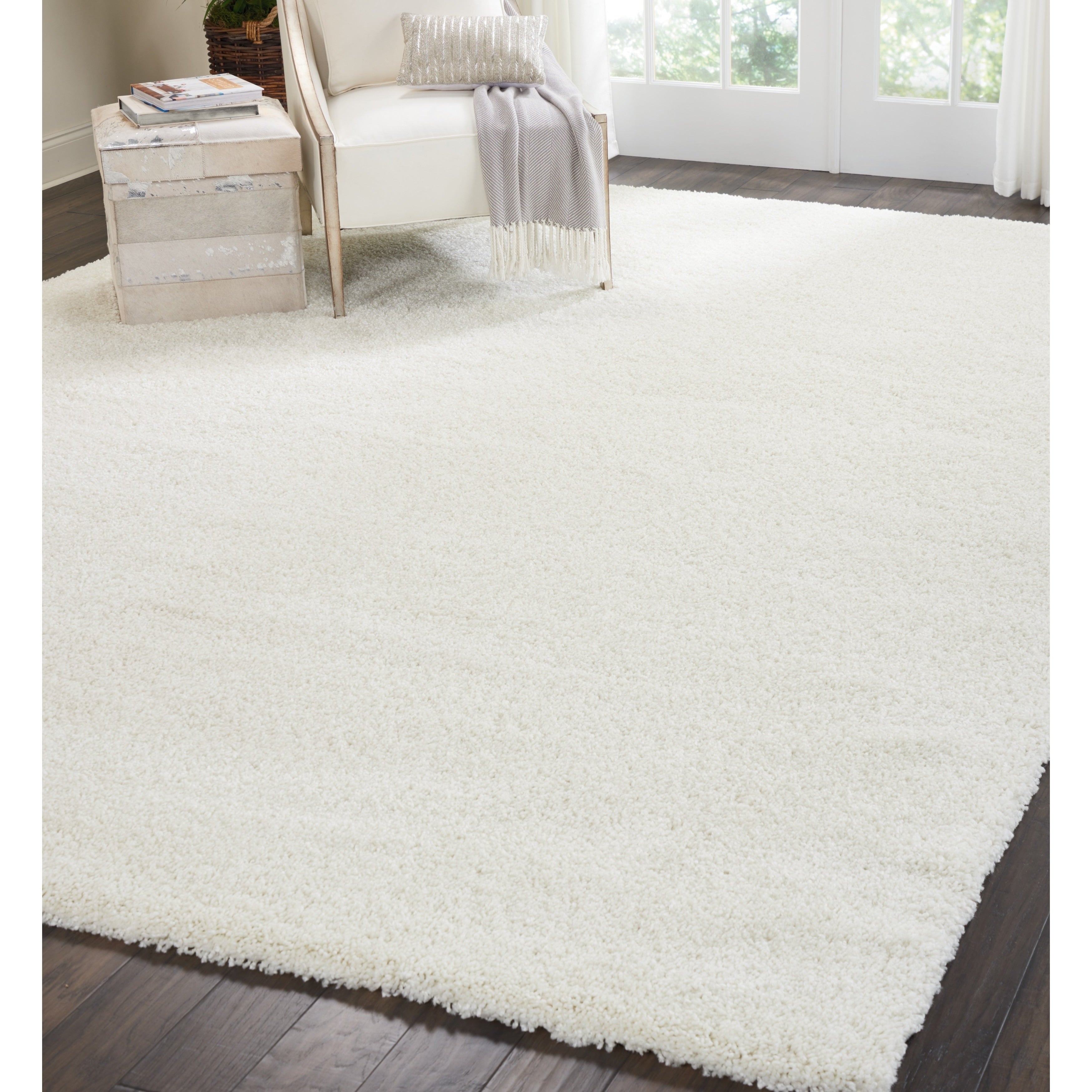 Nourison Malibu Shag Modern Plush Solid Area Rug