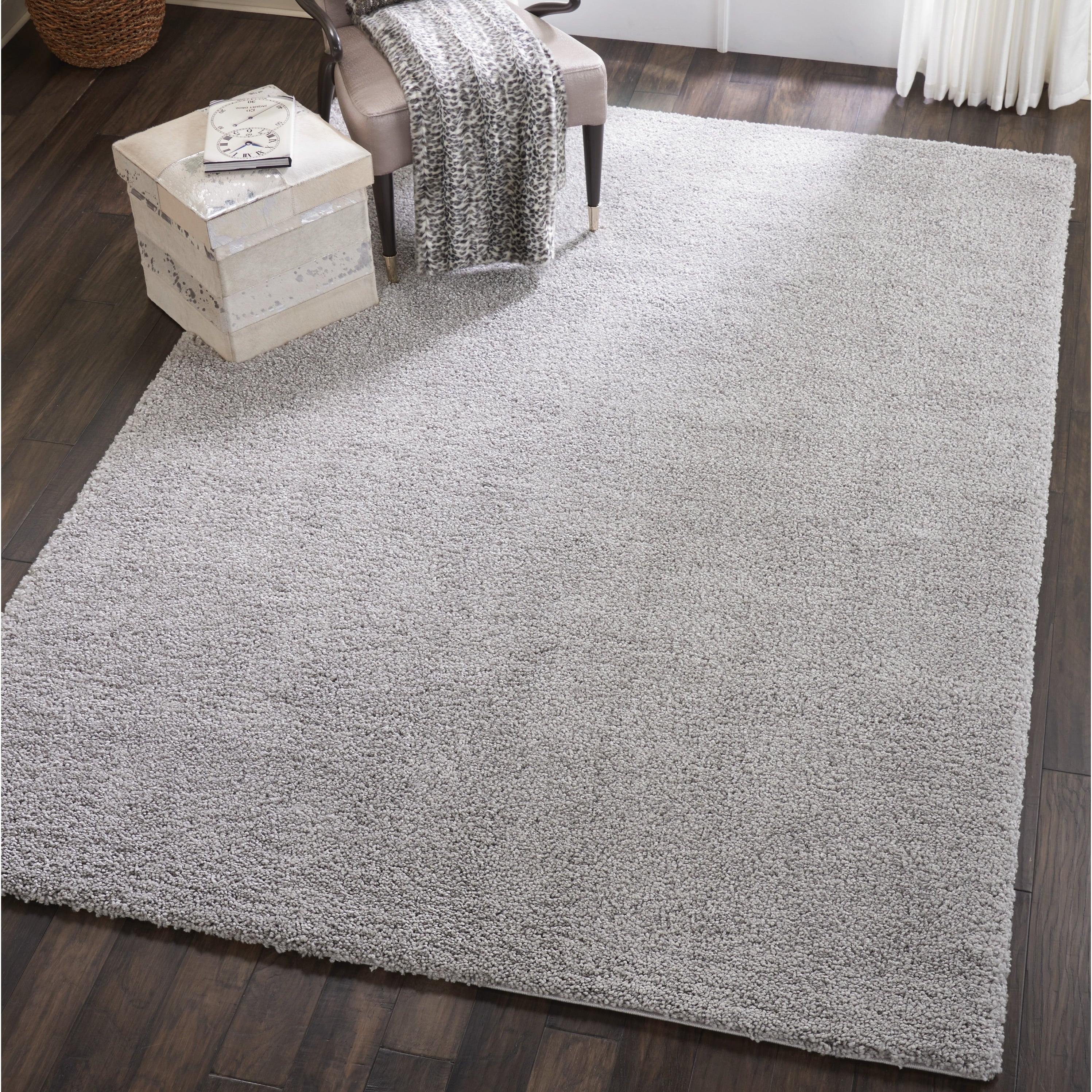 Nourison Malibu Shag Modern Plush Solid Area Rug