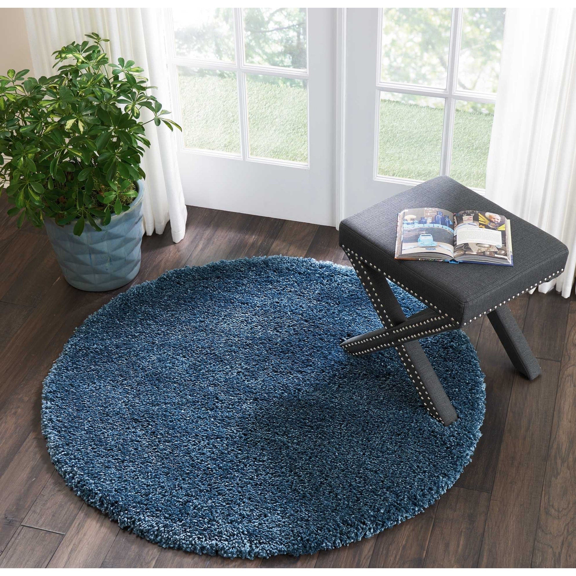 Nourison Malibu Shag Modern Plush Solid Area Rug