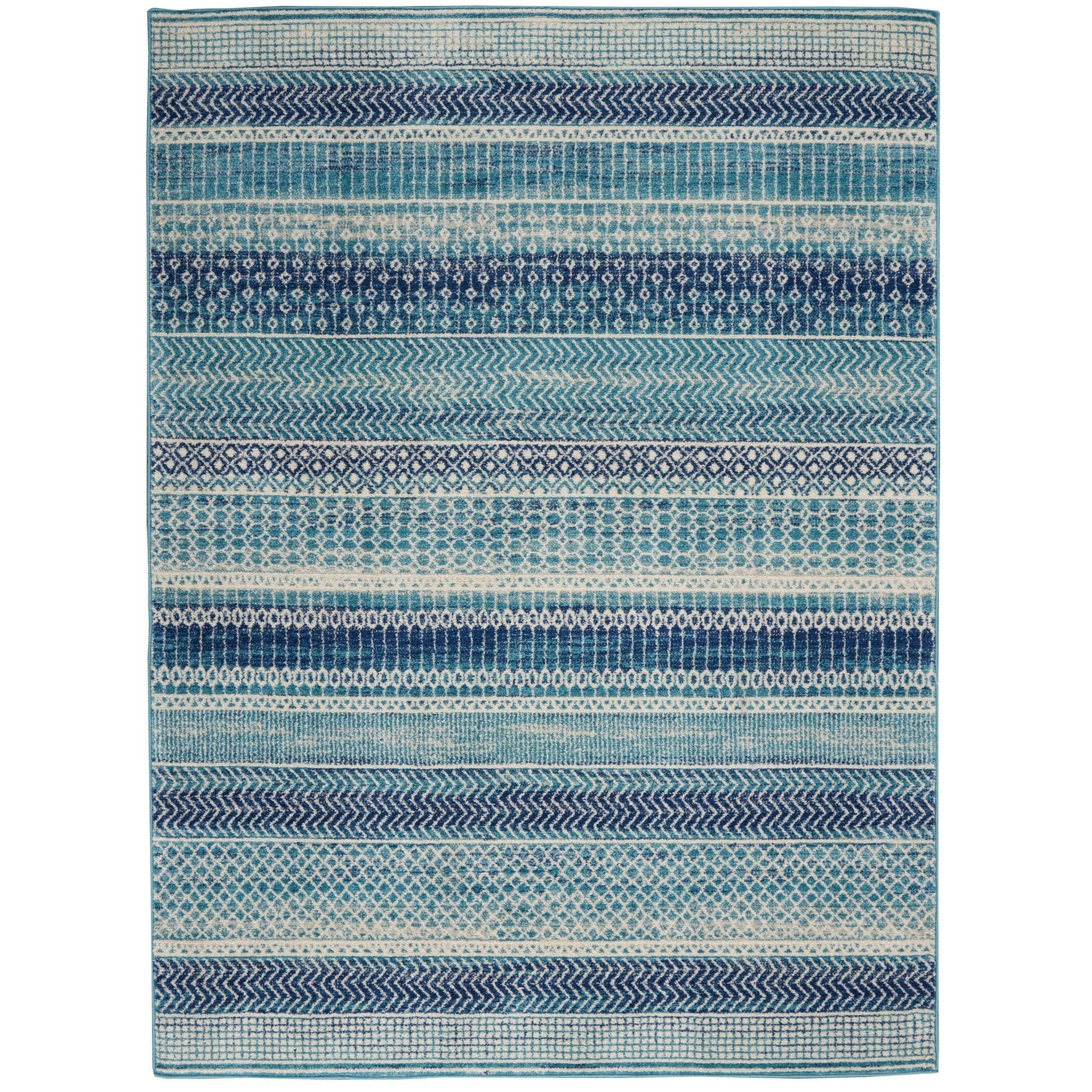 Nourison Passion Indigo Blue Coastal Geometric Area Rug