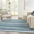 Nourison Passion Indigo Blue Coastal Geometric Area Rug