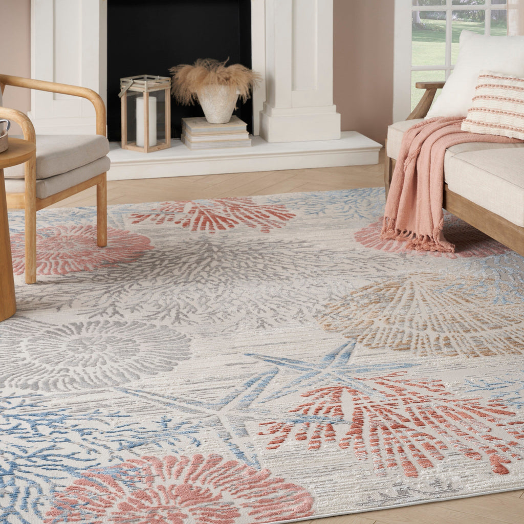 Nourison Pompeii Coastal Beach Shells and Coral Area Rug