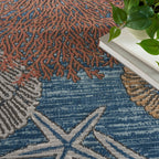 Nourison Pompeii Coastal Beach Shells and Coral Area Rug