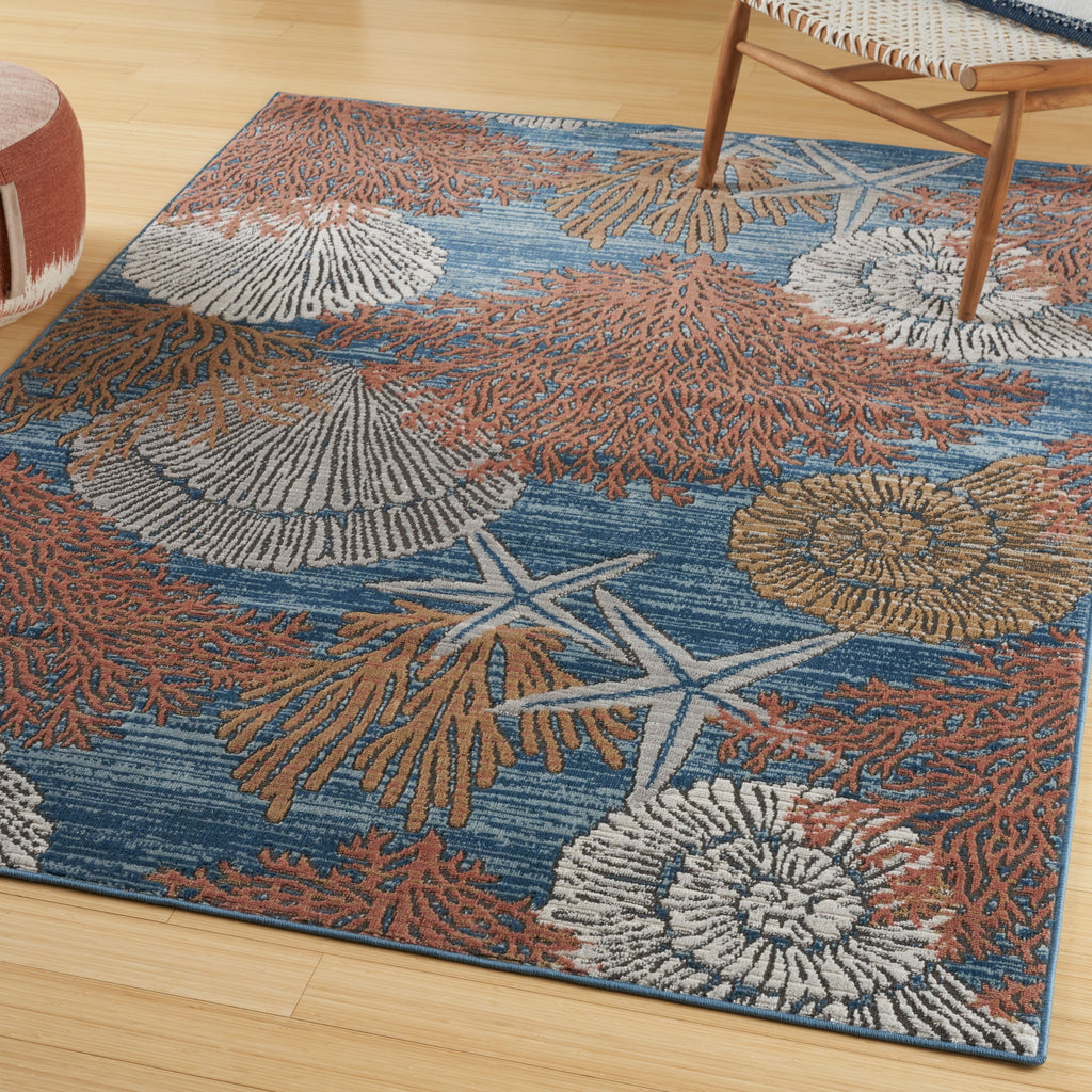 Nourison Pompeii Coastal Beach Shells and Coral Area Rug