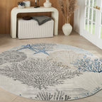 Nourison Pompeii Coastal Beach Shells and Coral Area Rug