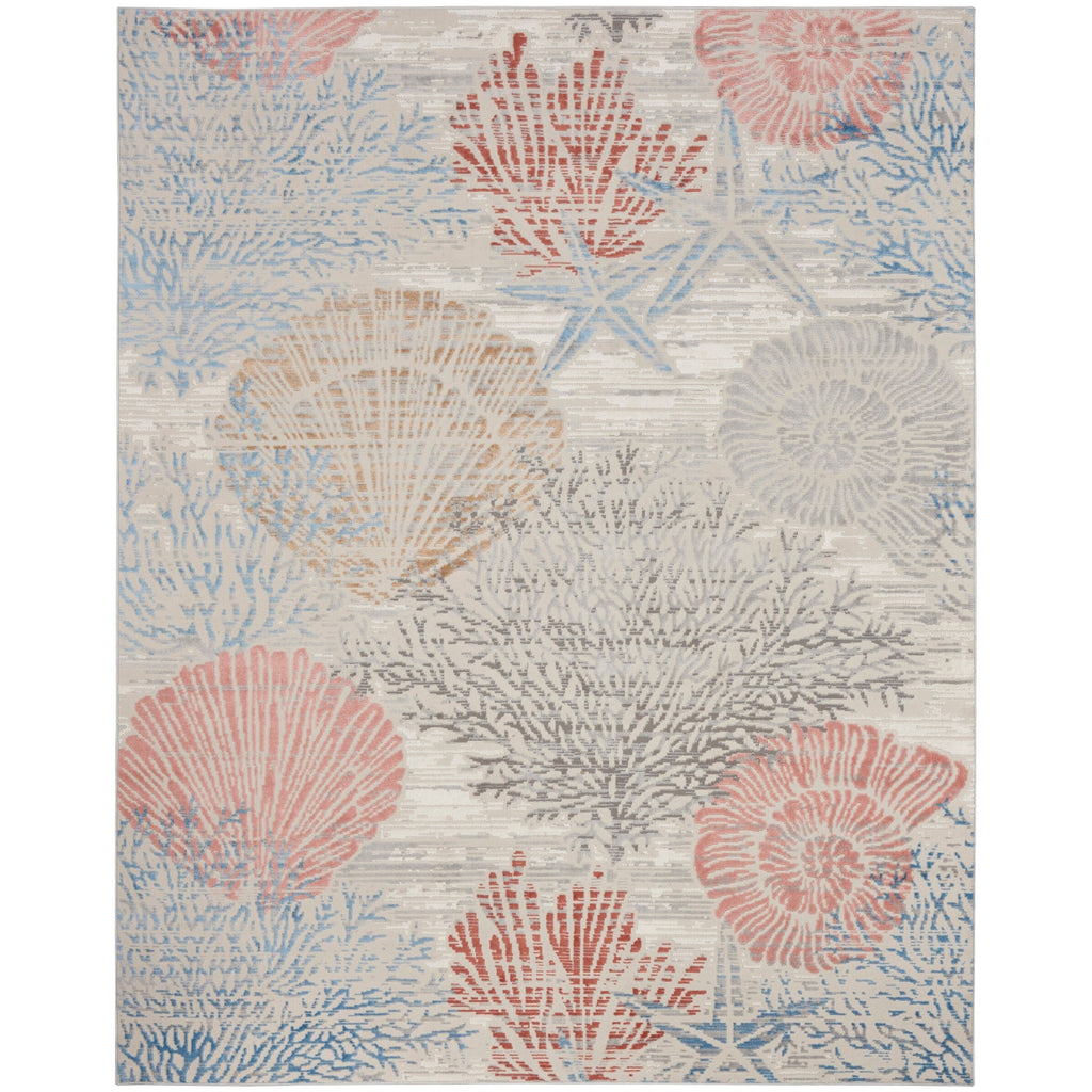 Nourison Pompeii Coastal Beach Shells and Coral Area Rug