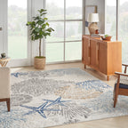 Nourison Pompeii Coastal Beach Shells and Coral Area Rug