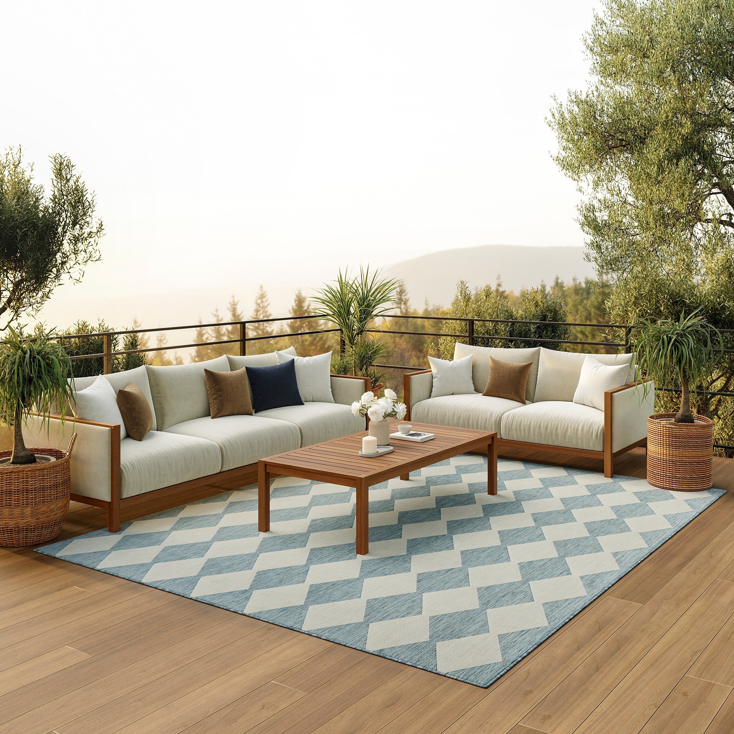 Nourison Positano Indoor/Outdoor Geometric Area Rug