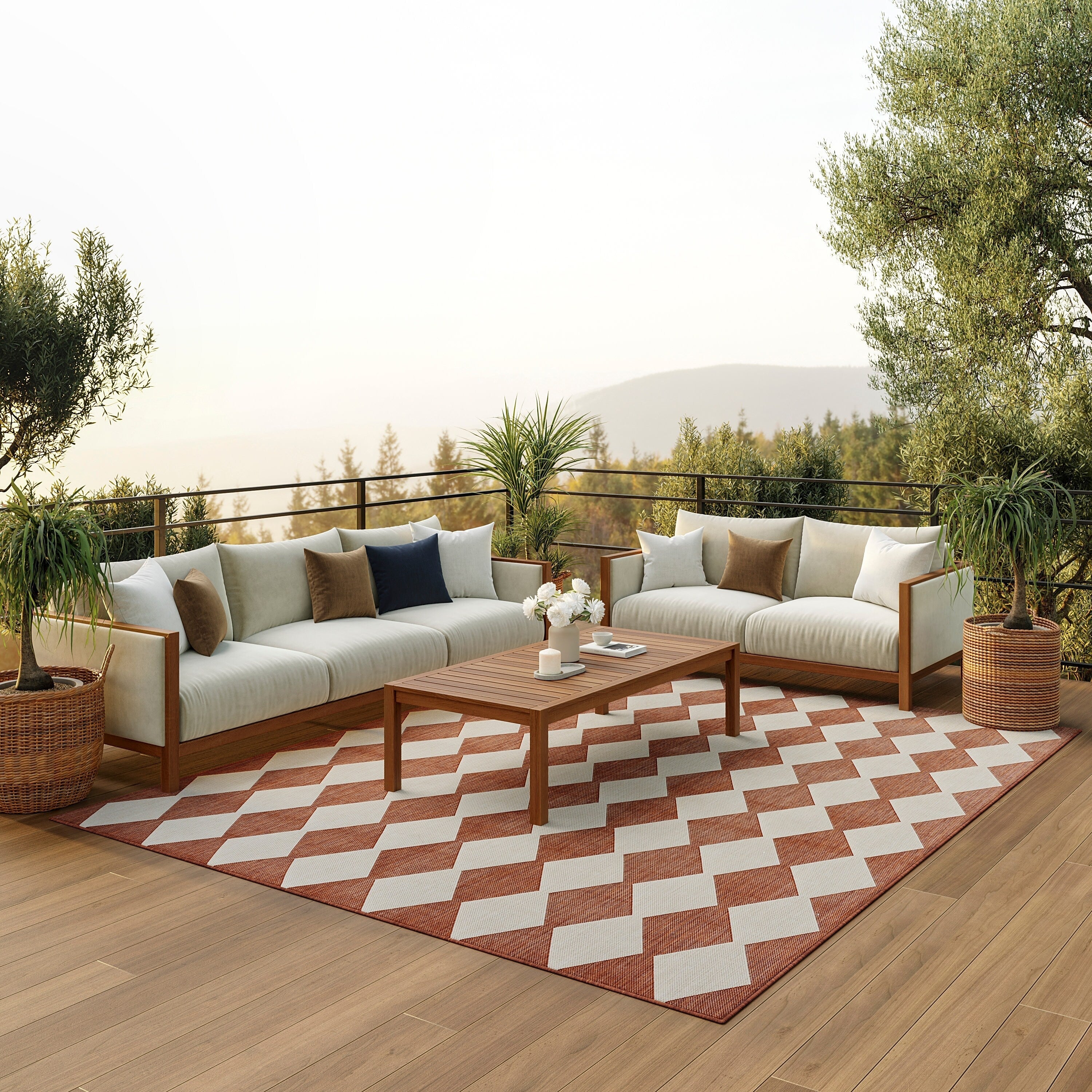 Nourison Positano Indoor/Outdoor Geometric Area Rug