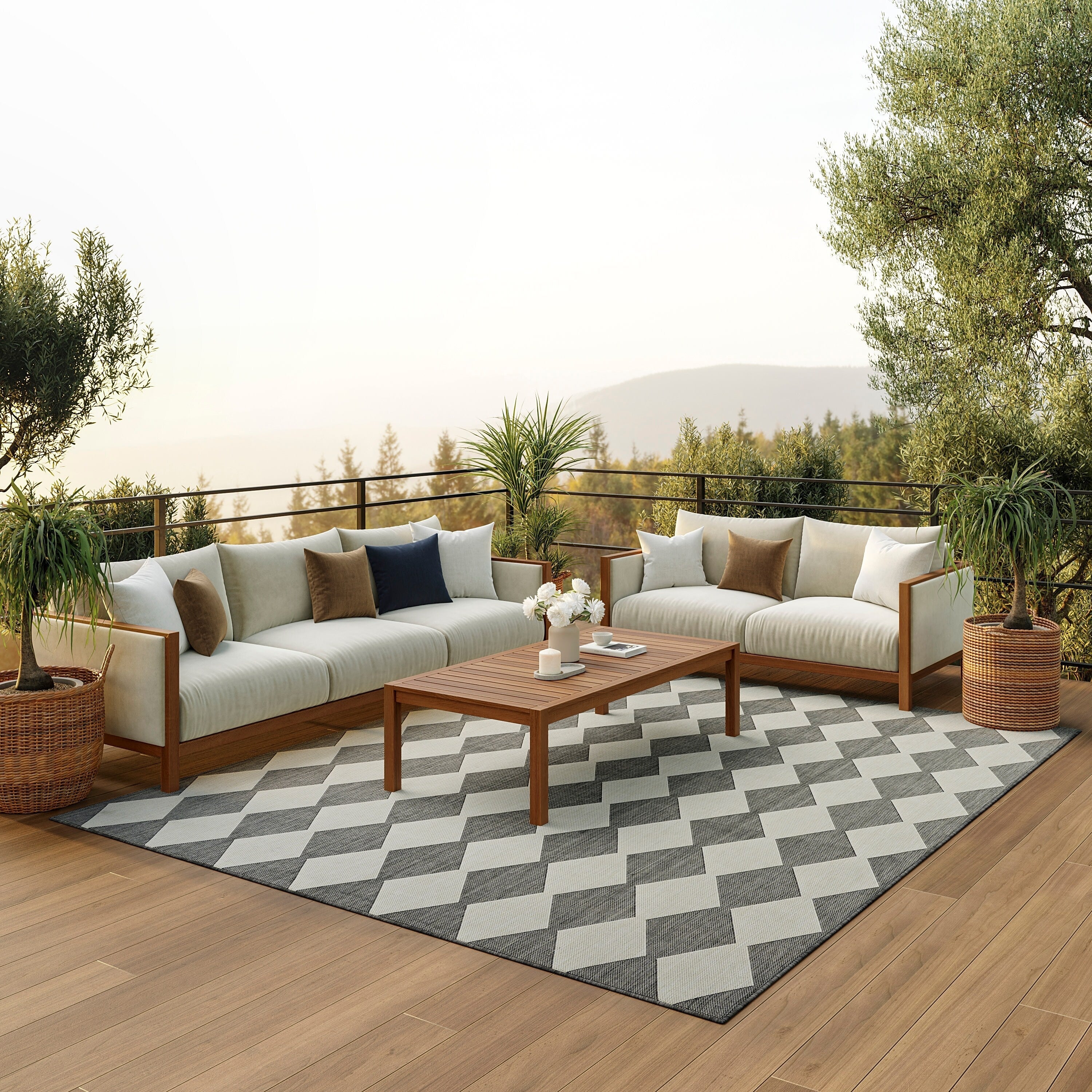Nourison Positano Indoor/Outdoor Geometric Area Rug